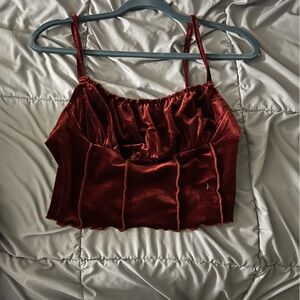 SHEIN Red Velvet Top